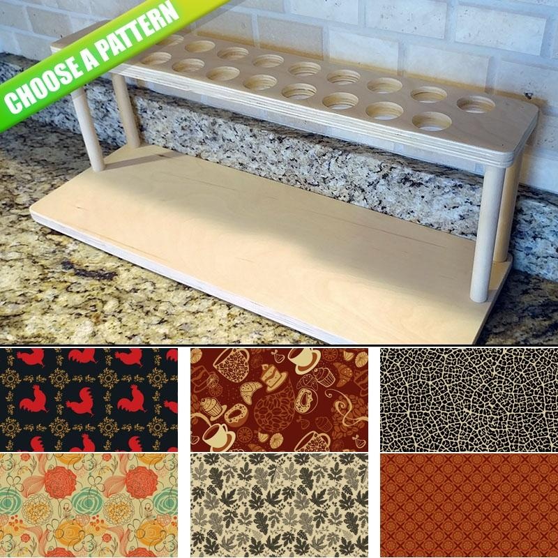 CHOOSE YOUR PATTERN – Counter Caddies – 24 INCH STRAIGHT UNIT w/ K-Cup Holes
