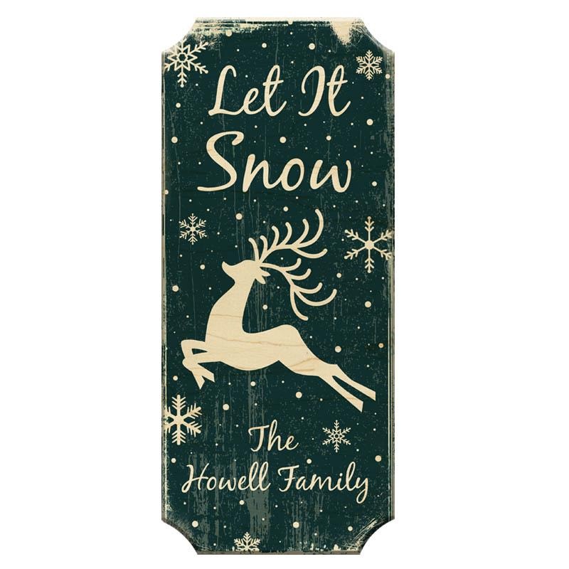 Let It Snow – CUSTOMIZABLE Wood Christmas Sign – Color Options