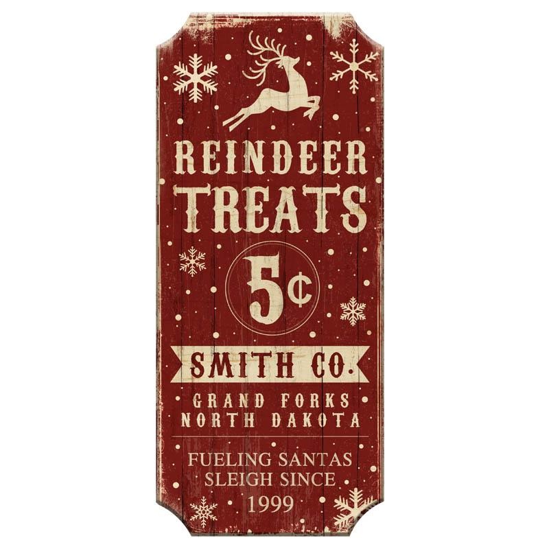 Reindeer Treats – CUSTOMIZABLE Wood Christmas Sign