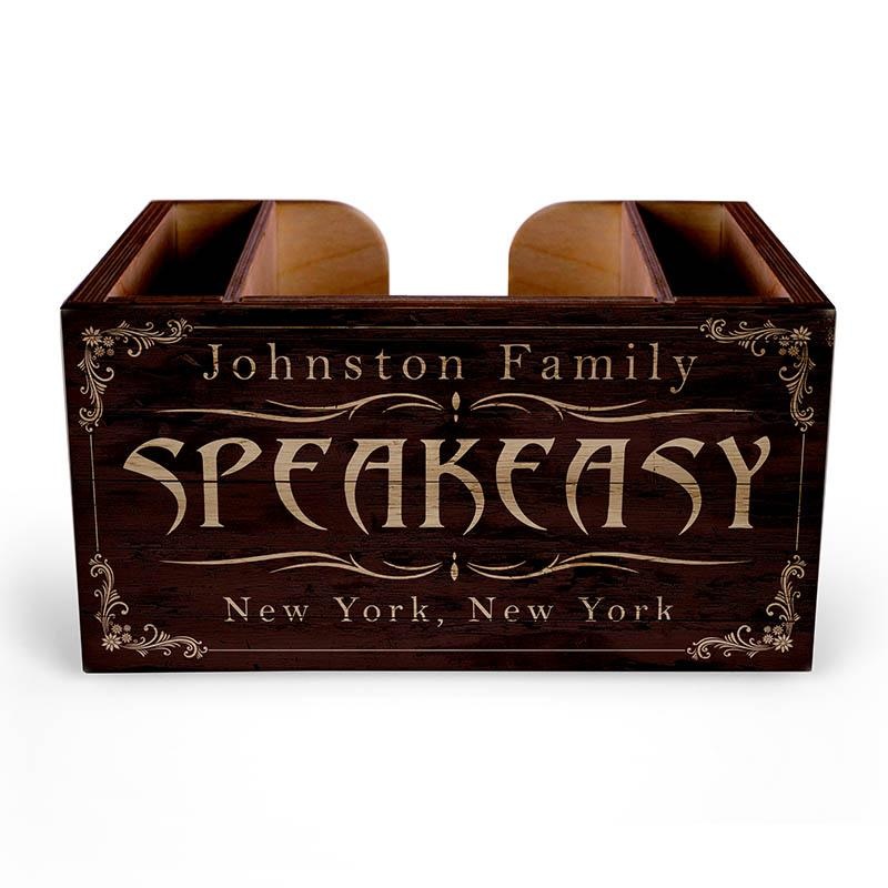 Speakeasy Wooden Bar Caddy – CUSTOMIZABLE