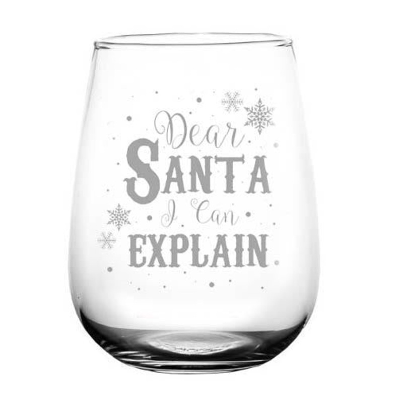 Stemless Wine Glass – Dear Santa