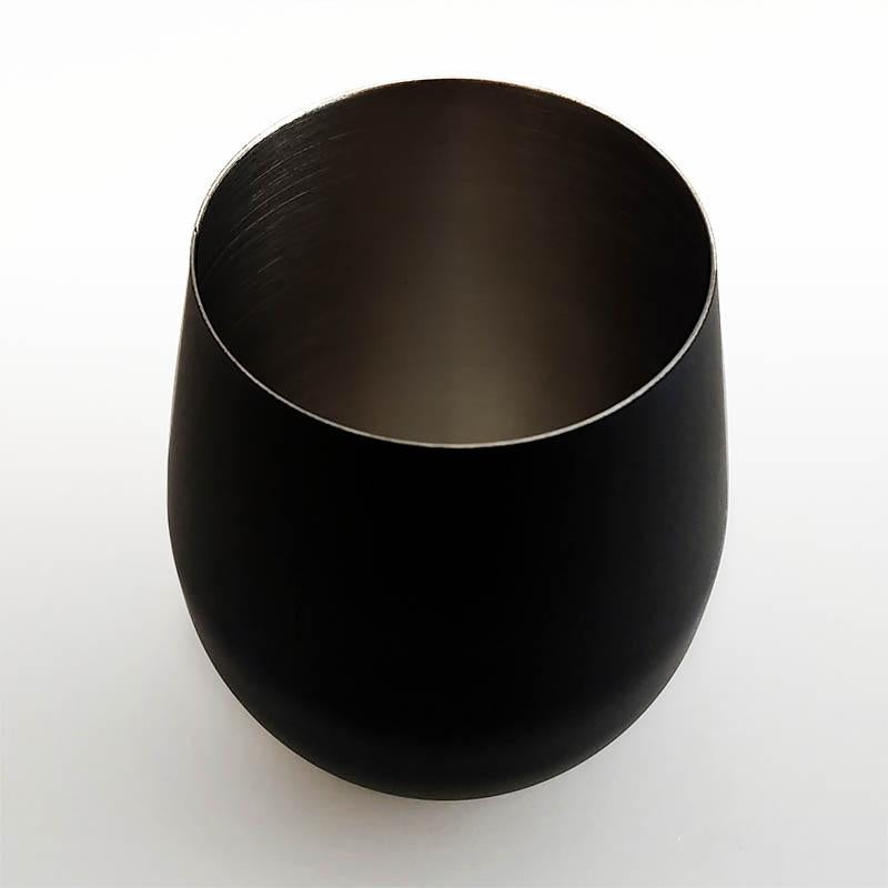 Stemless Wine Glass – Matte Black / Stainless Steel – 17 oz.
