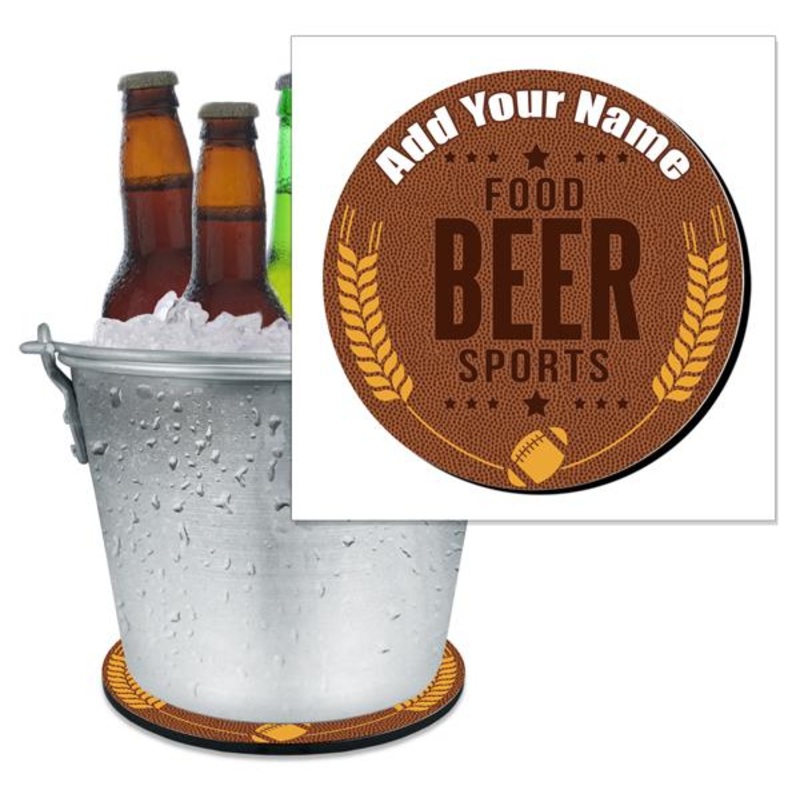 ADD YOUR NAME – Football Beer Bucket Coaster