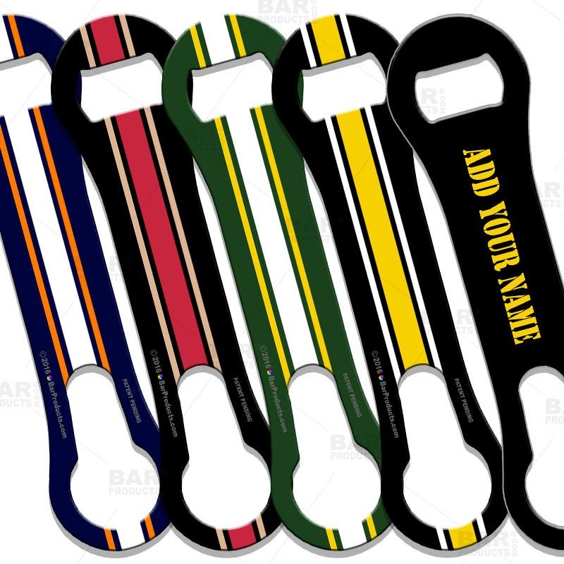 ADD YOUR NAME V-Rod Bottle Opener – Sports Theme (Several Colors Available)