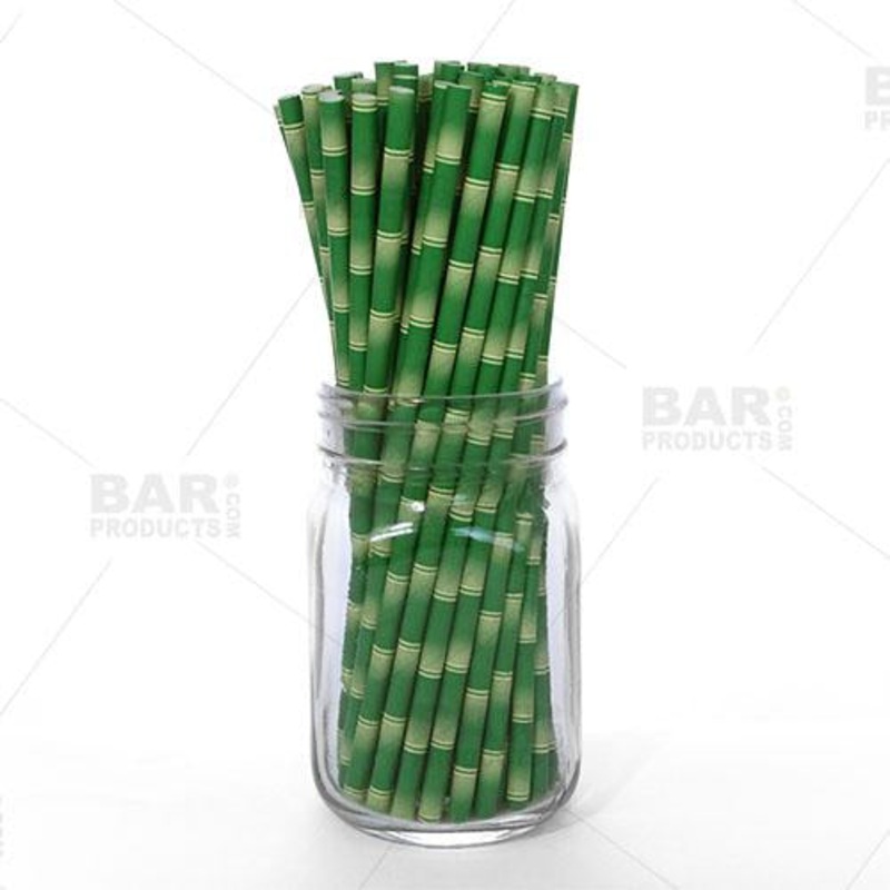 BarConic Bamboo Paper Straws – 100 pack