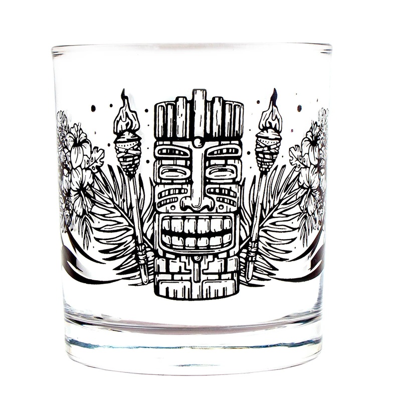 BarConic  Old Fashion Glass – Tiki Man – 10 ounce