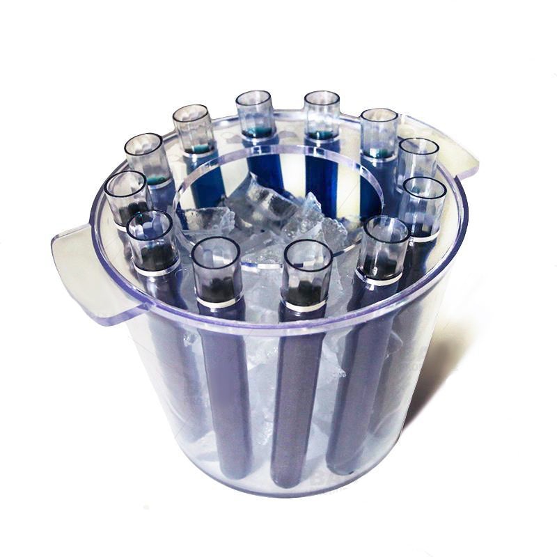 BarConic Test Tube Ice Bucket Shooter Tray – 12 Test Tubes – Clear