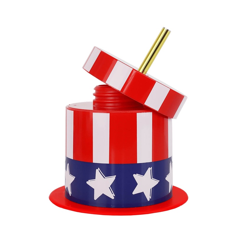 Independence Day Novelty Top Hat Cup With Lid & Straw – 14 ounce