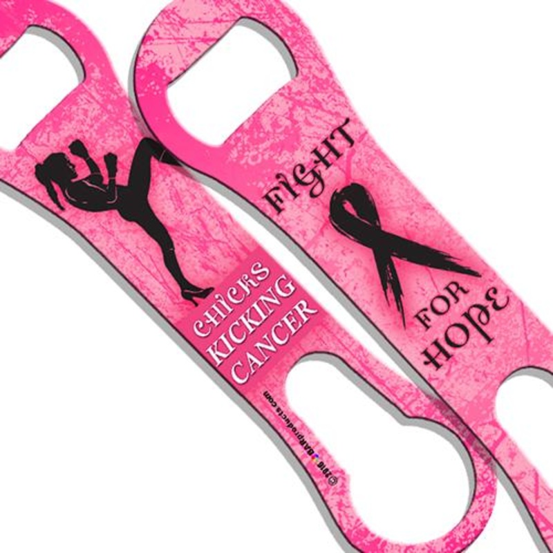 Kolorcoat V-Rod Bottle Opener – Kicking Cancer – Breast Cancer Awareness