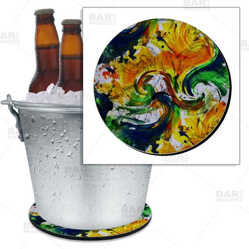 Painted Twirl Beer Bucket Coaster – 8.75 Diameter (Reuseable)