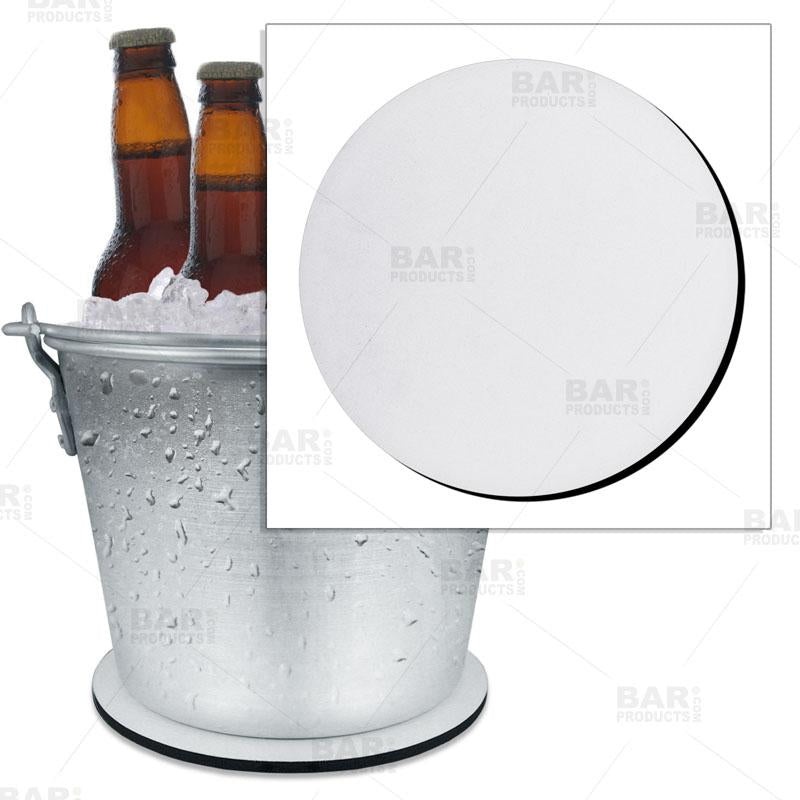 Plain White Beer Bucket Coaster – 8.75 Diameter (Reuseable)