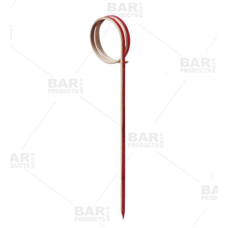 Ring Bamboo Cocktail Picks – Red – 100 Pack