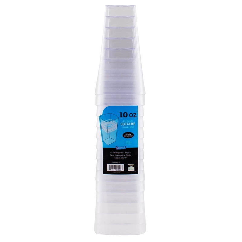 Square Tumbler Cups – 14 Pack – 10 ounce
