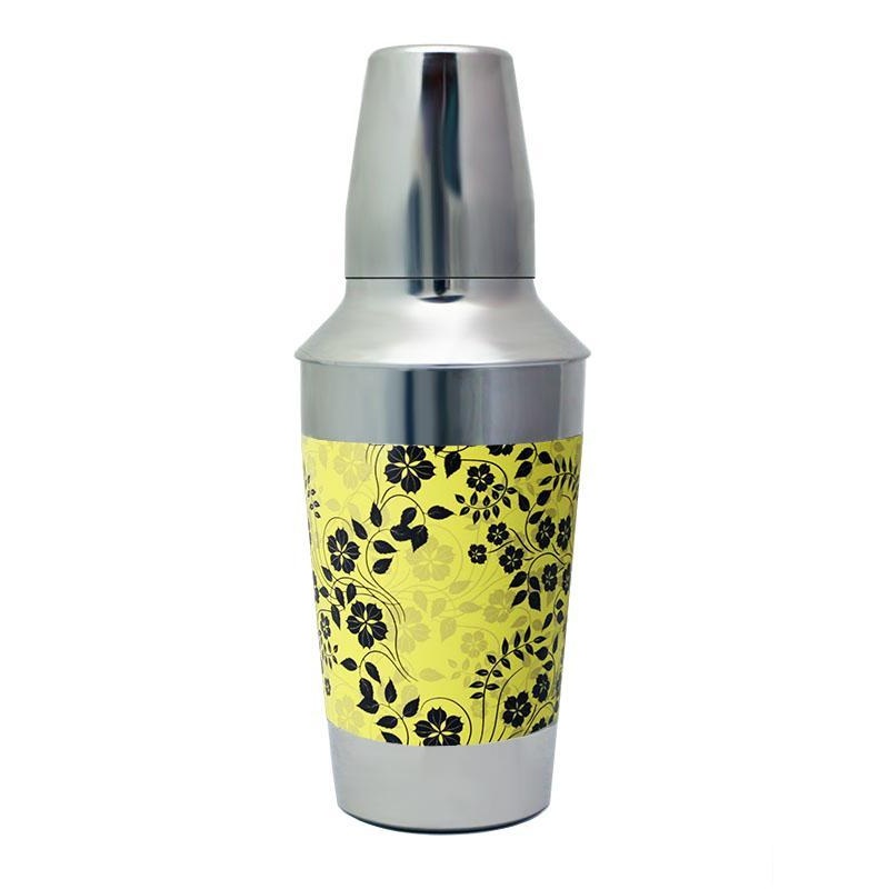 3 Piece  Designer 16oz. Cocktail Shaker – Yellow Floral