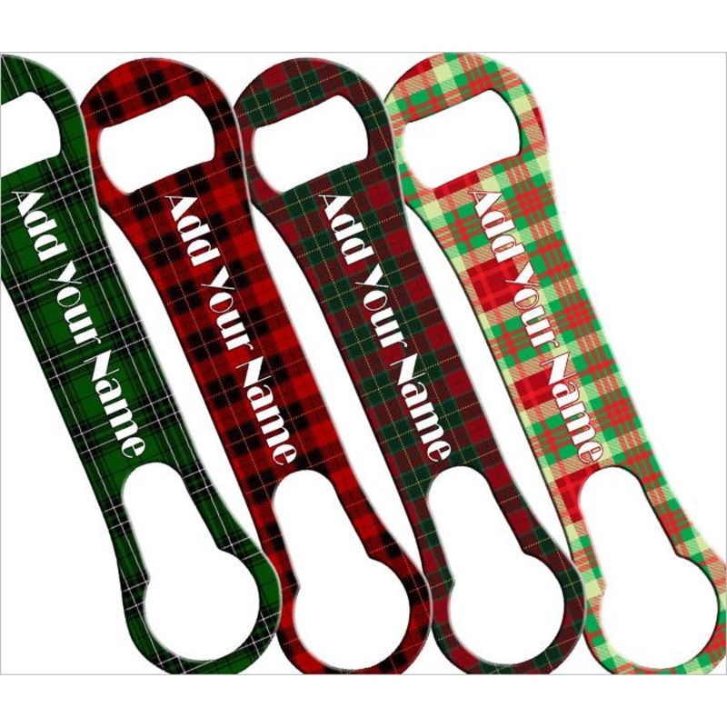 ADD YOUR NAME  V-Rod Bottle Opener  Winter Plaids