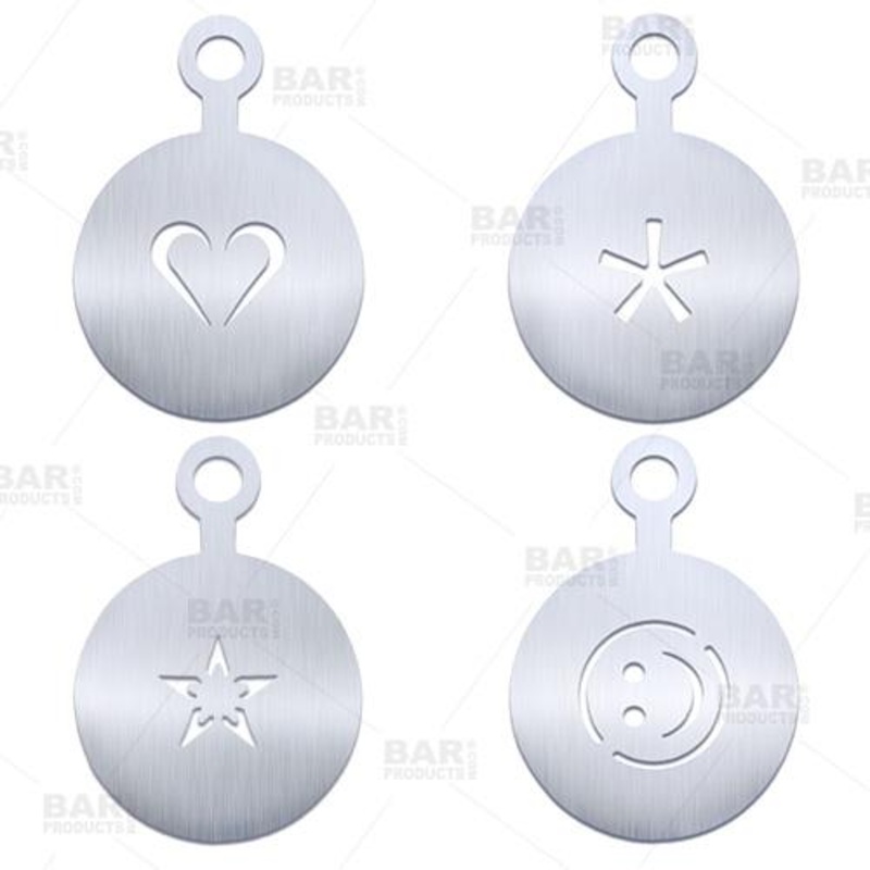 BarConic 4 Pack Stainless Steel Cocktail Stencils