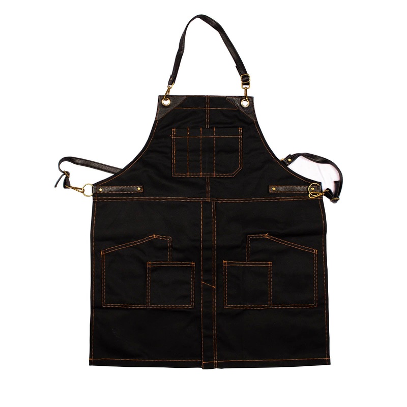 BarConic Cross-Back Apron with Leather Straps
