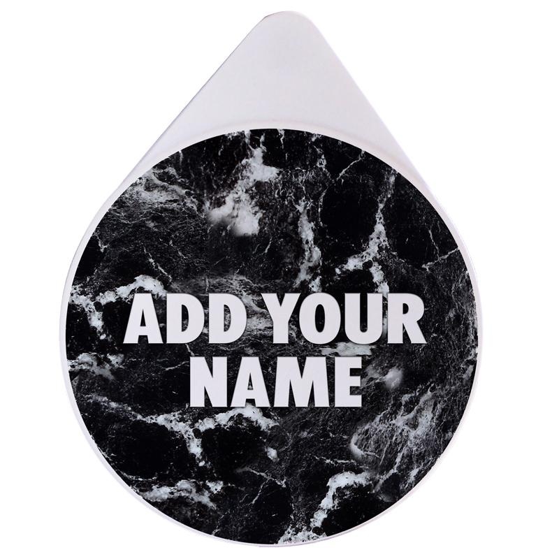 Custom Glass Rimmer Lid – Black Marble