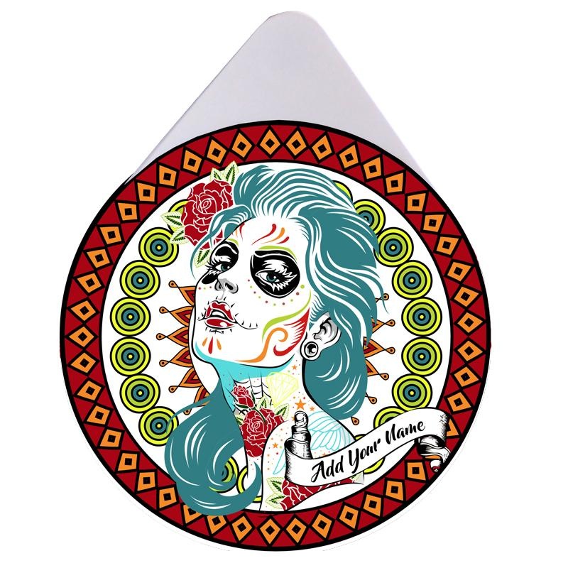 Custom Glass Rimmer Lid – Sugar Skull Girl