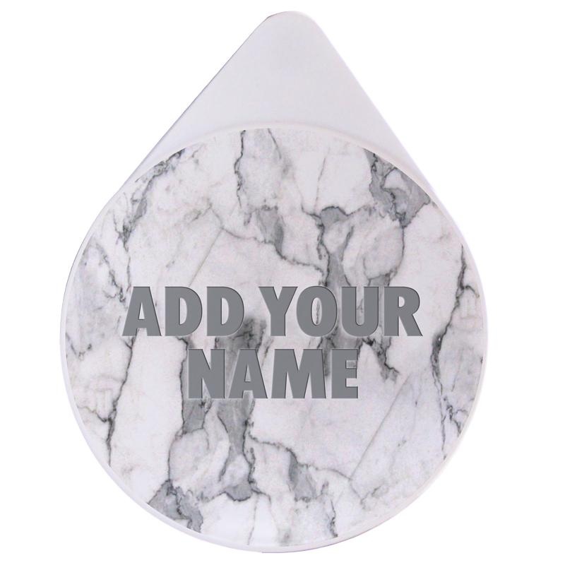 Custom Glass Rimmer Lid – White Marble