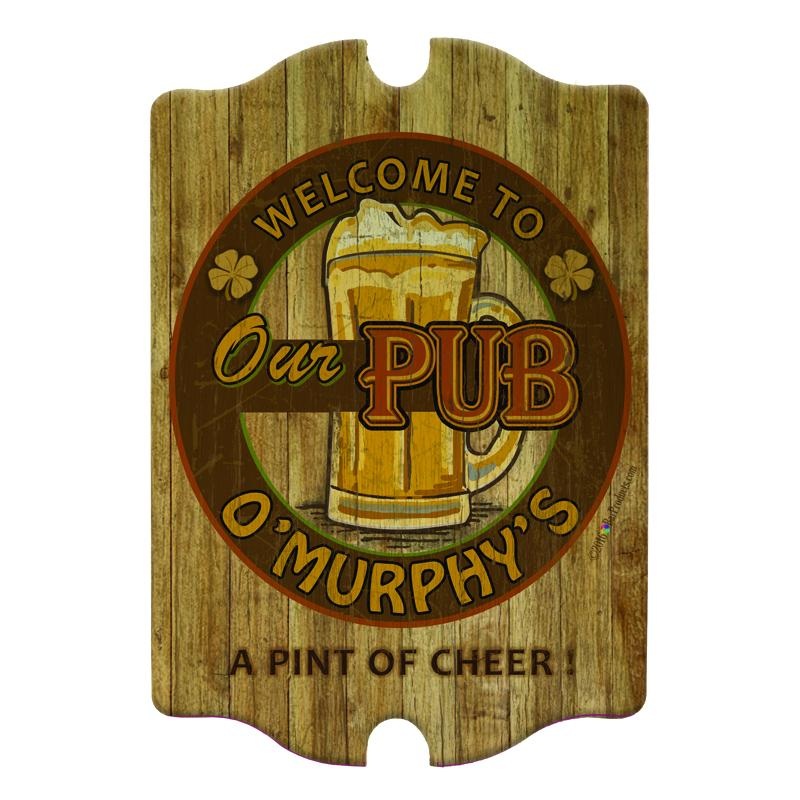Customizable Wood Bar Sign – Tavern Shaped – Our Pub