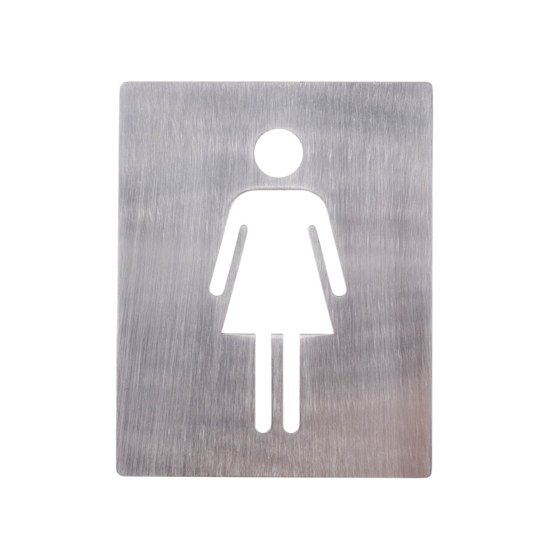 Female Restroom Sign – Stainless Steel – 4 x 5