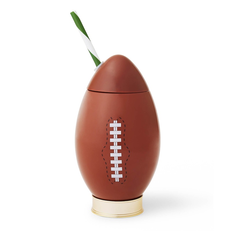 Football Cup with Lid & Straw – 24 ounce