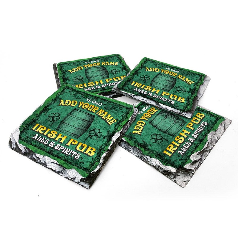 Irish Pub CUSTOMIZABLE Rock Slate Coaster