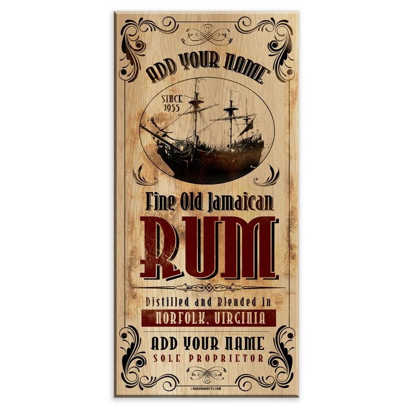 Jamaican Rum – CUSTOMIZABLE Large Vintage Wooden Bar Sign – 11 3/4 x 23 3/4