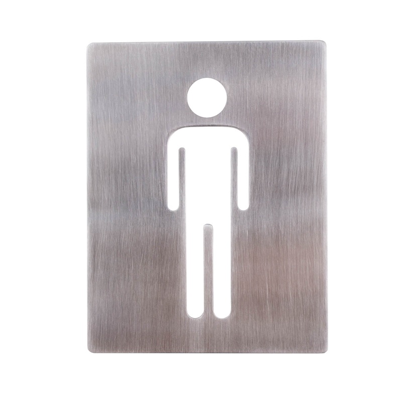 Male Restroom Sign – Stainless Steel – 4 x 5