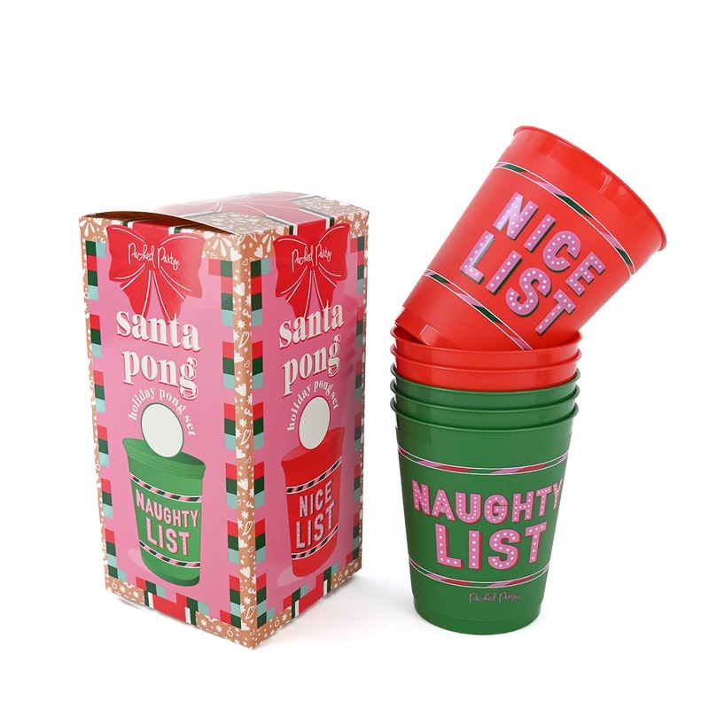Naughty List vs Nice List Cups – Santa Pong Set