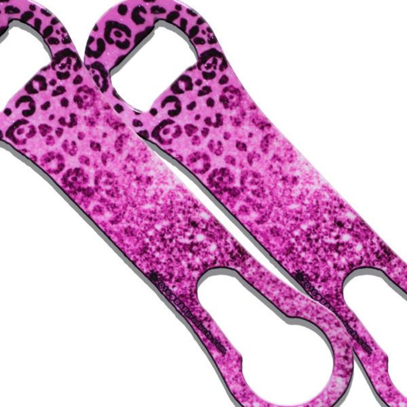 V-Rod Pink Leopard Glitter Bottle Opener