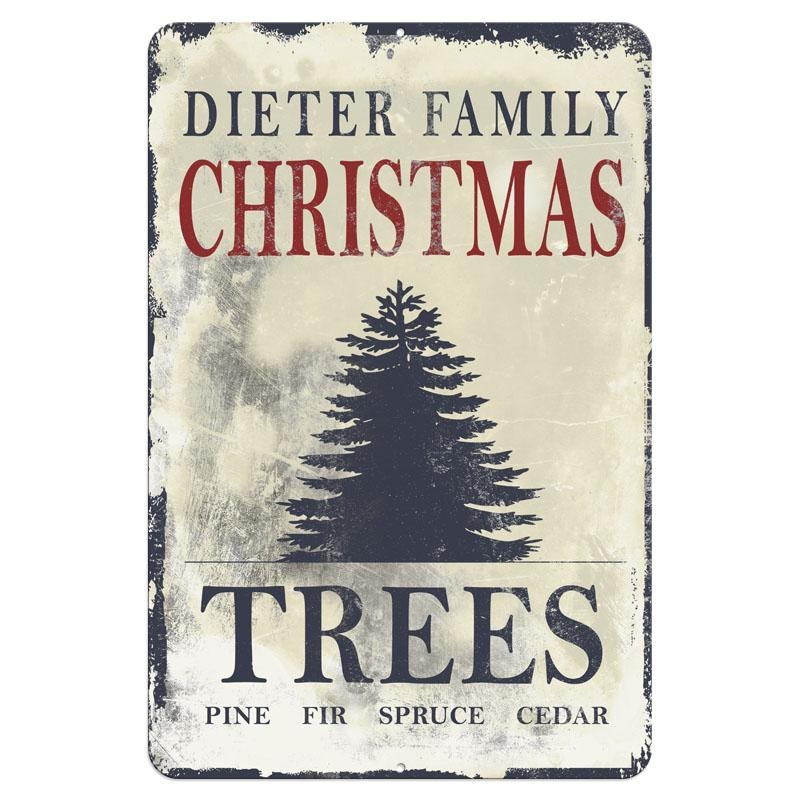 Vintage Metal Bar Sign – 12 x 18 – CUSTOMIZABLE Christmas Tree