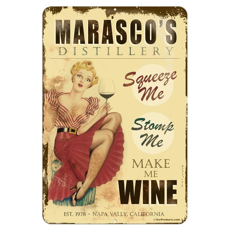 Vintage Metal Bar Sign – 12 x 18 – CUSTOMIZABLE Wine Distillery