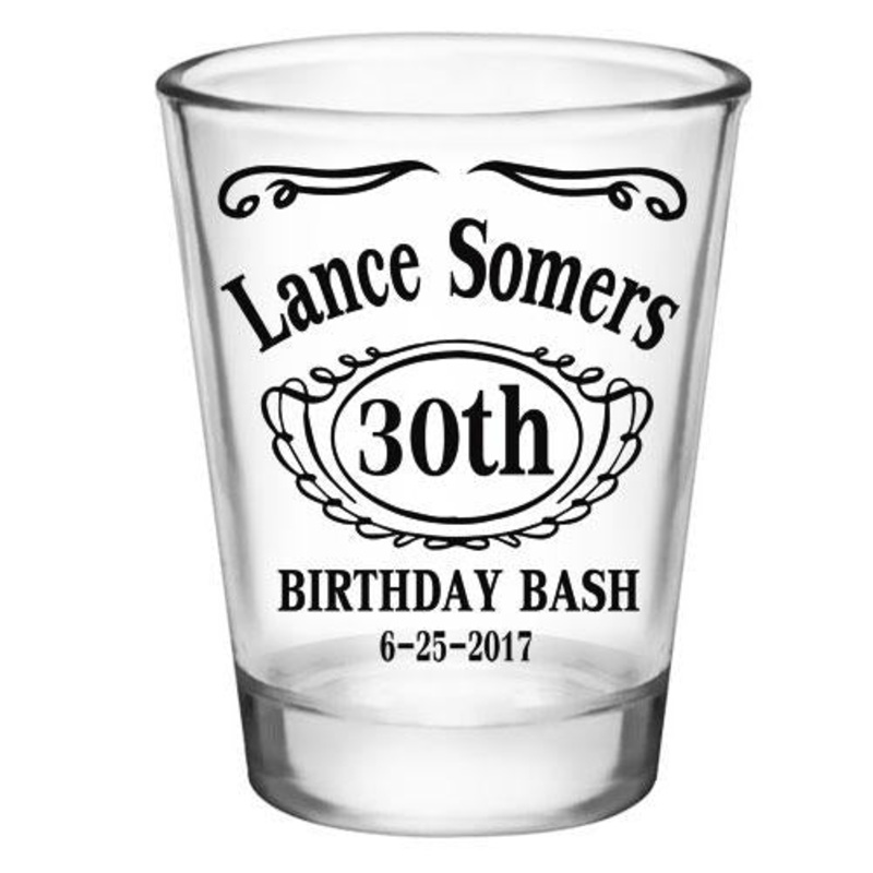 CUSTOMIZABLE Clear Shot Glass – Birthday Bash – 1.75oz
