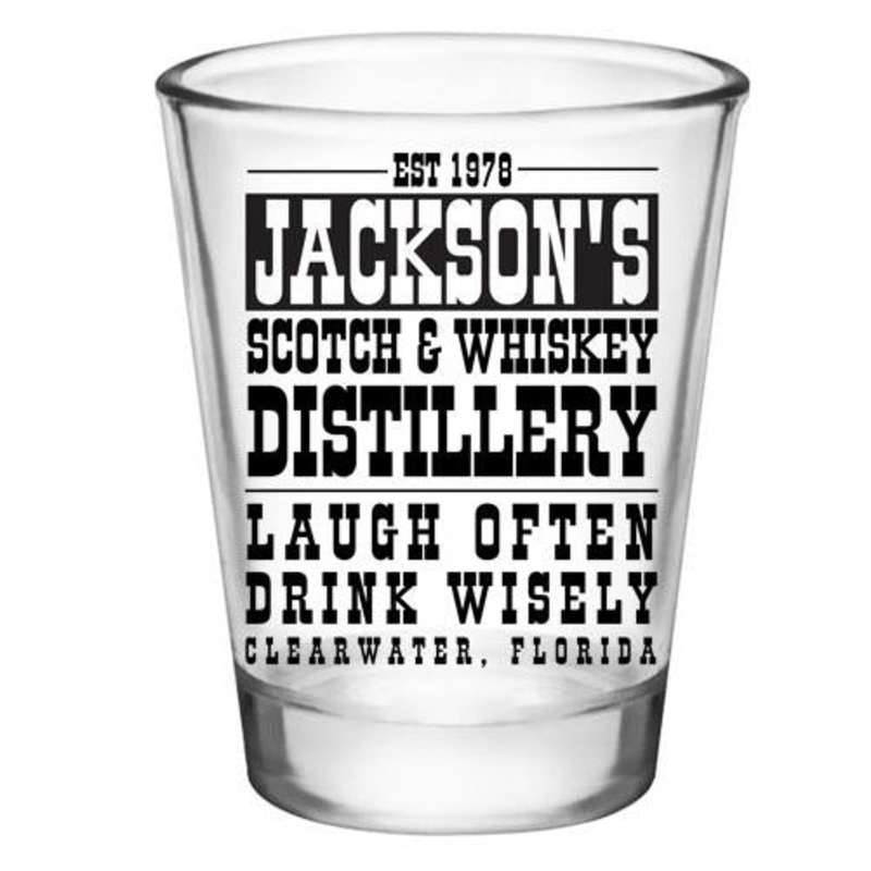 CUSTOMIZABLE Clear Shot Glass – Scotch & Whiskey – 1.75oz