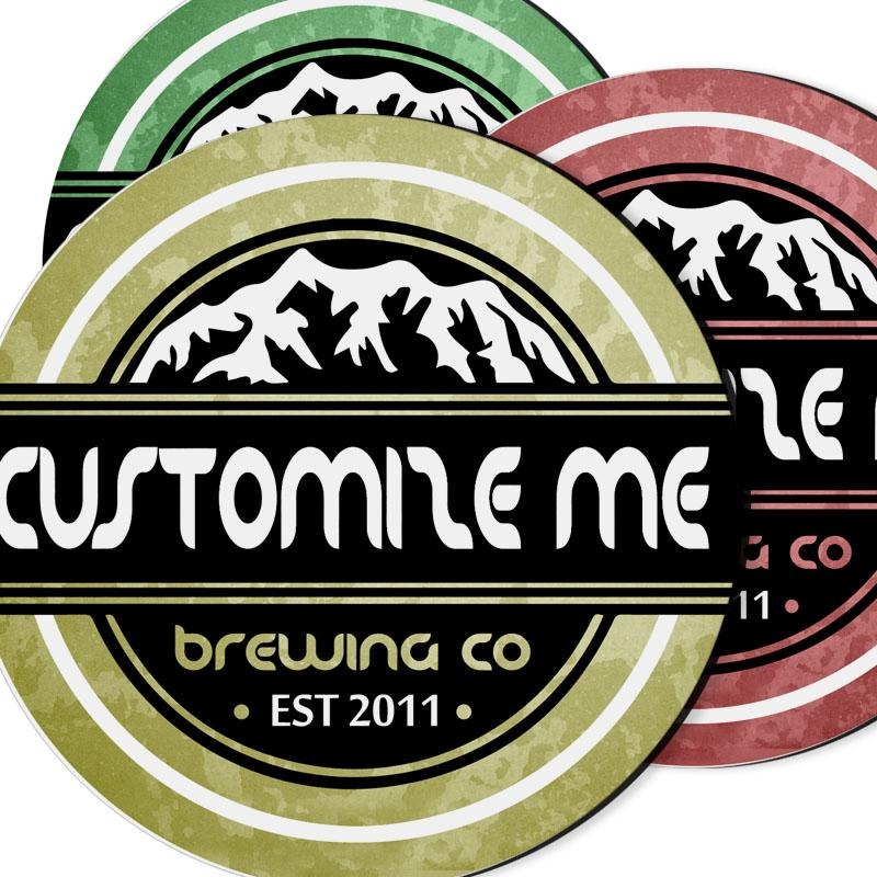 CUSTOMIZABLE Coaster – Brewing Company Design – 4in Round Foam