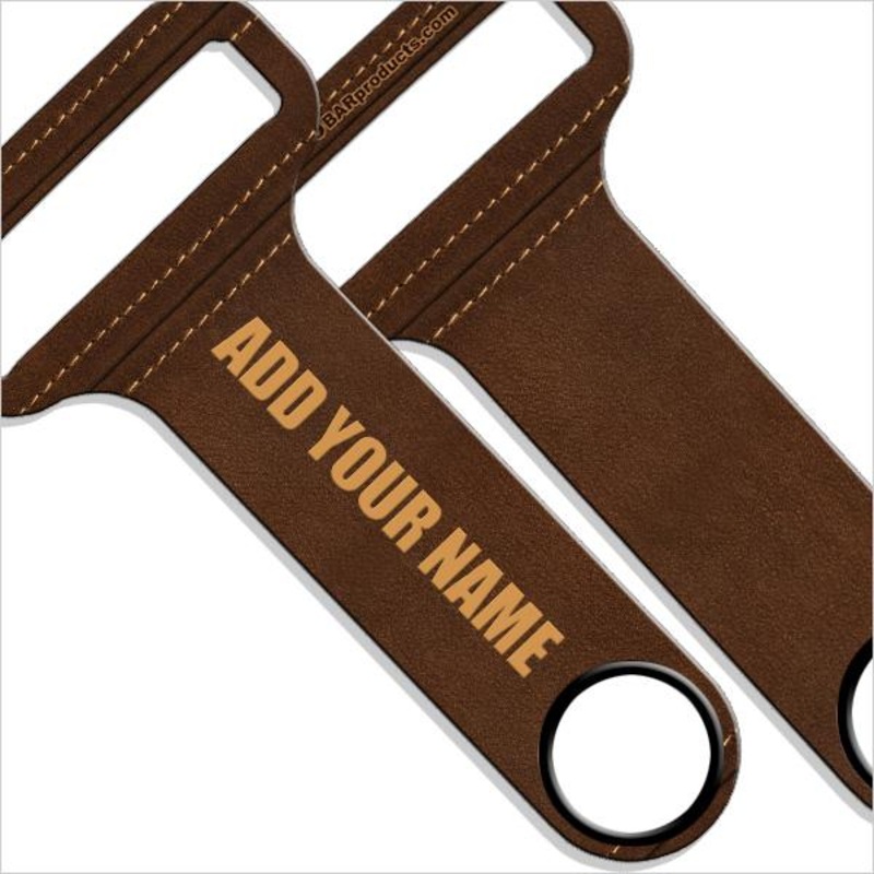 Customizable HAMMERHEAD Bottle Opener – Brown Leather