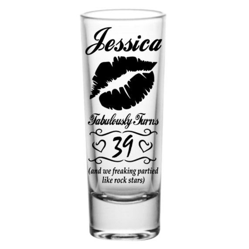 CUSTOMIZABLE Tall Clear Shot Glass – Lips – 2oz