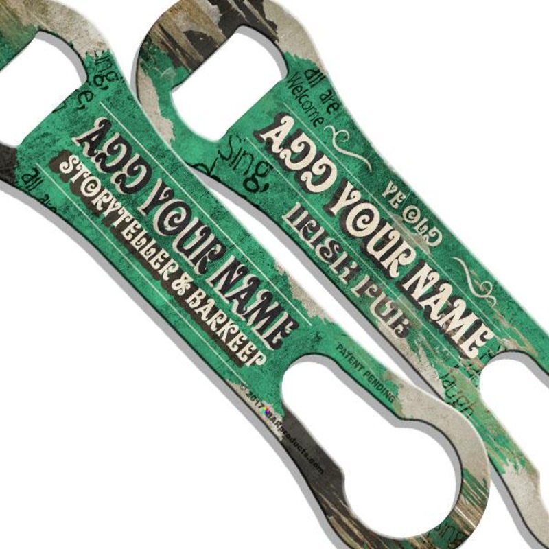 CUSTOMIZABLE V-Rod Bottle Opener – Irish Bar Theme