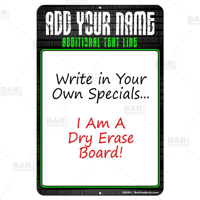 Dry Erase Specials Sign – ADD YOUR NAME – Stone Template