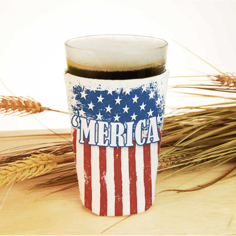 ‘MERICA Pint Glass Cooler – ADD YOUR NAME