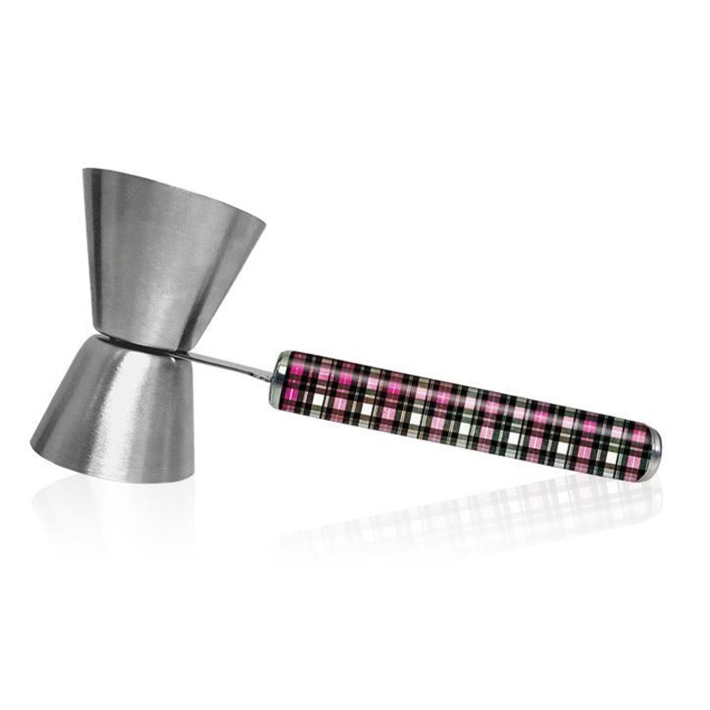Plaid Jigger with Printed Handle Design – .75oz x 1.25oz
