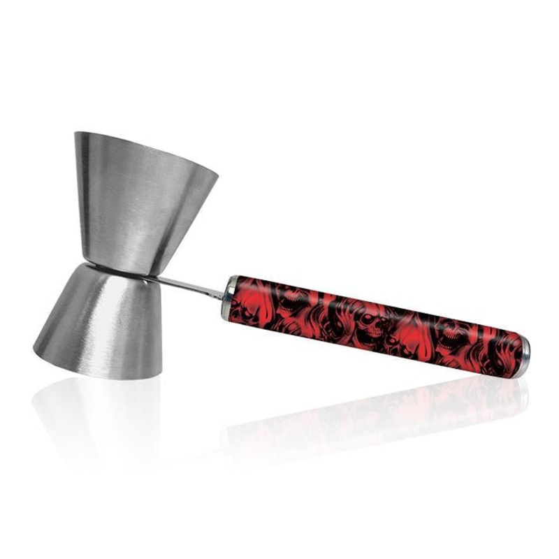 Red Evil Jigger with Printed Handle Design – .75oz x 1.25oz