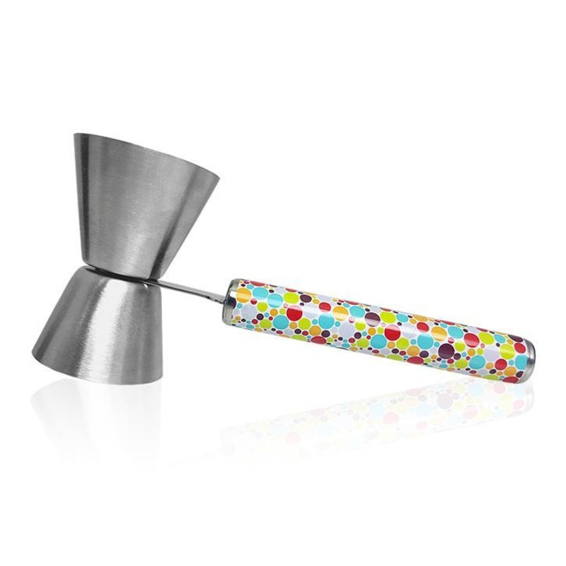 Retro Dots Jigger with Printed Handle Design – .75oz x 1.25oz