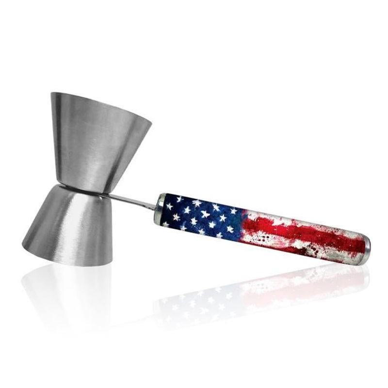 US Flag Jigger with Printed Handle Design – .75oz x 1.25oz