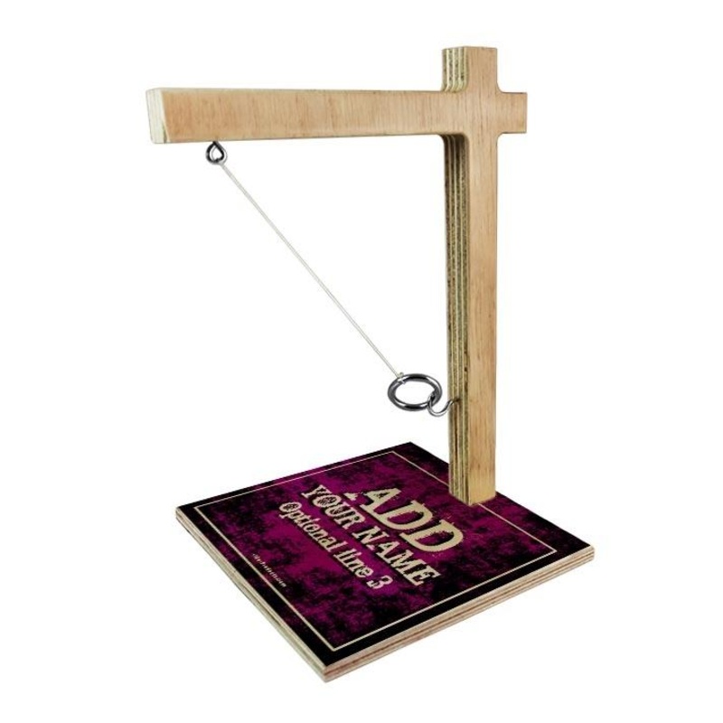ADD YOUR NAME Large Tabletop Ring Toss Game – Grunge Pink