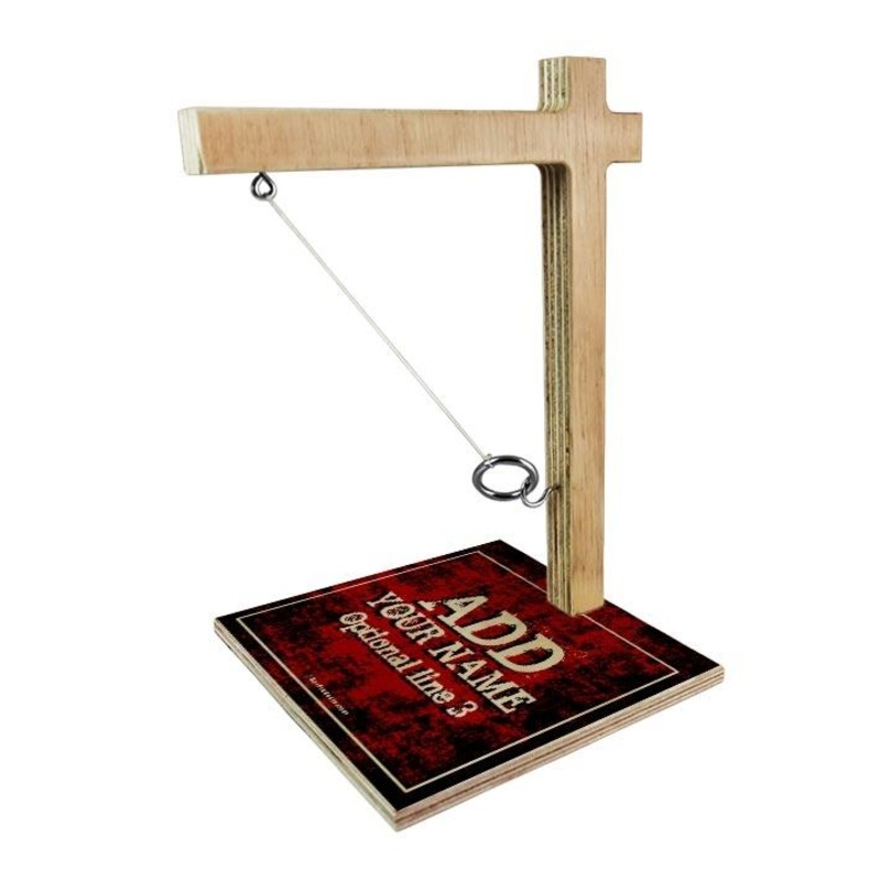 ADD YOUR NAME Large Tabletop Ring Toss Game – Grunge Red