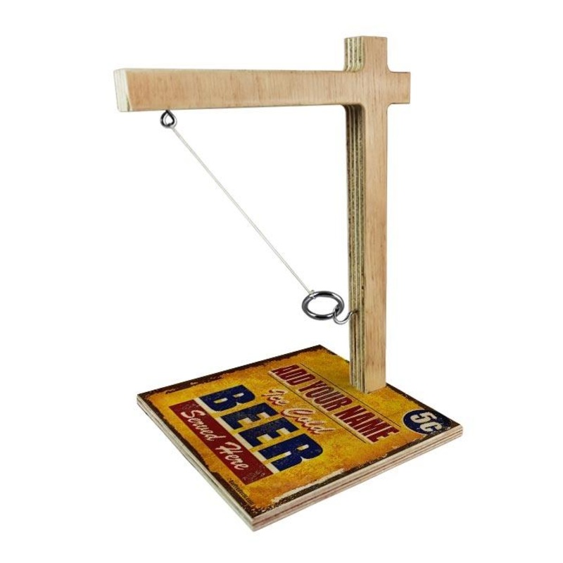 ADD YOUR NAME Large Tabletop Ring Toss Game – Ice Cold Beer