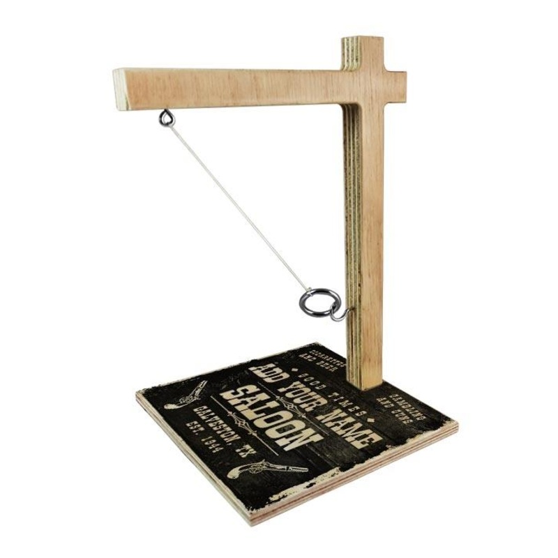 ADD YOUR NAME Large Tabletop Ring Toss Game – Saloon